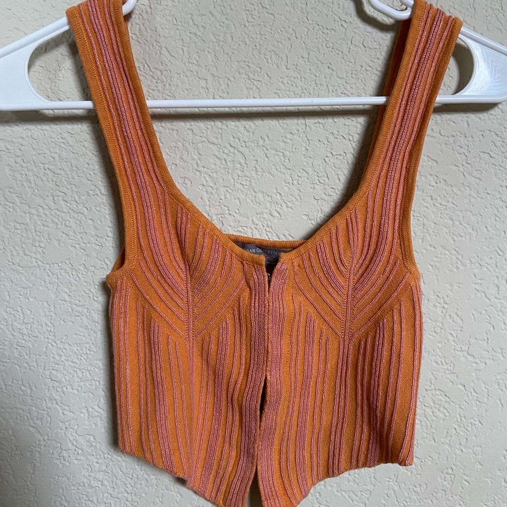 urban outfitters orange corset top